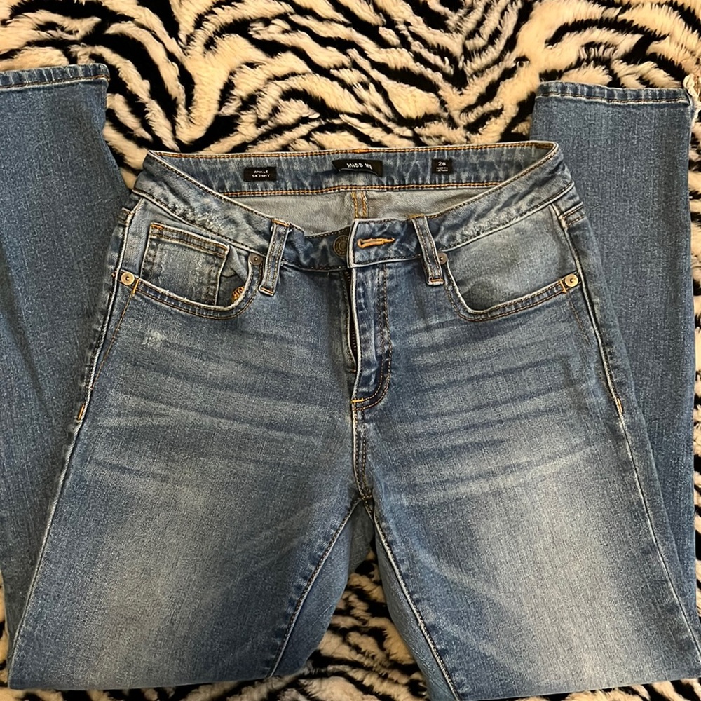 Miss me ankle skinny jean raw hem size 26
